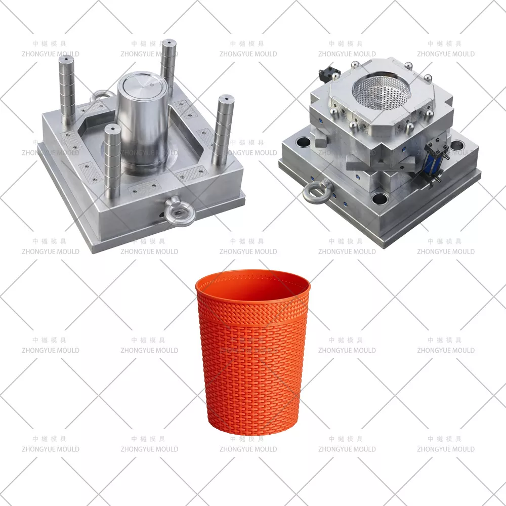 Moule de poubelle ronde en rotin de 5 L