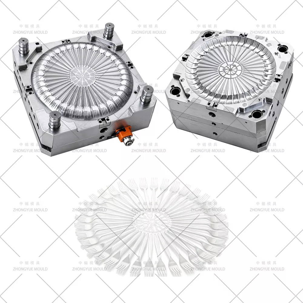 Moule de fourchette jetable en plastique