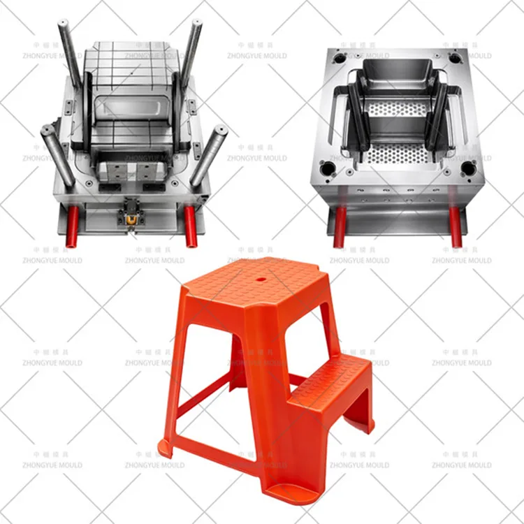 Moule de tabouret pour enfants à double marche en plastique