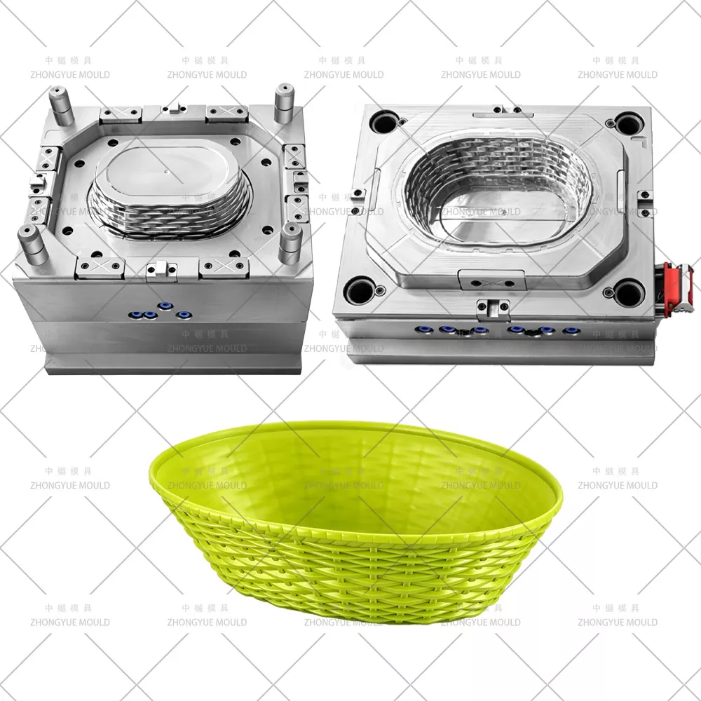 Moule de panier en rotin ovale en plastique