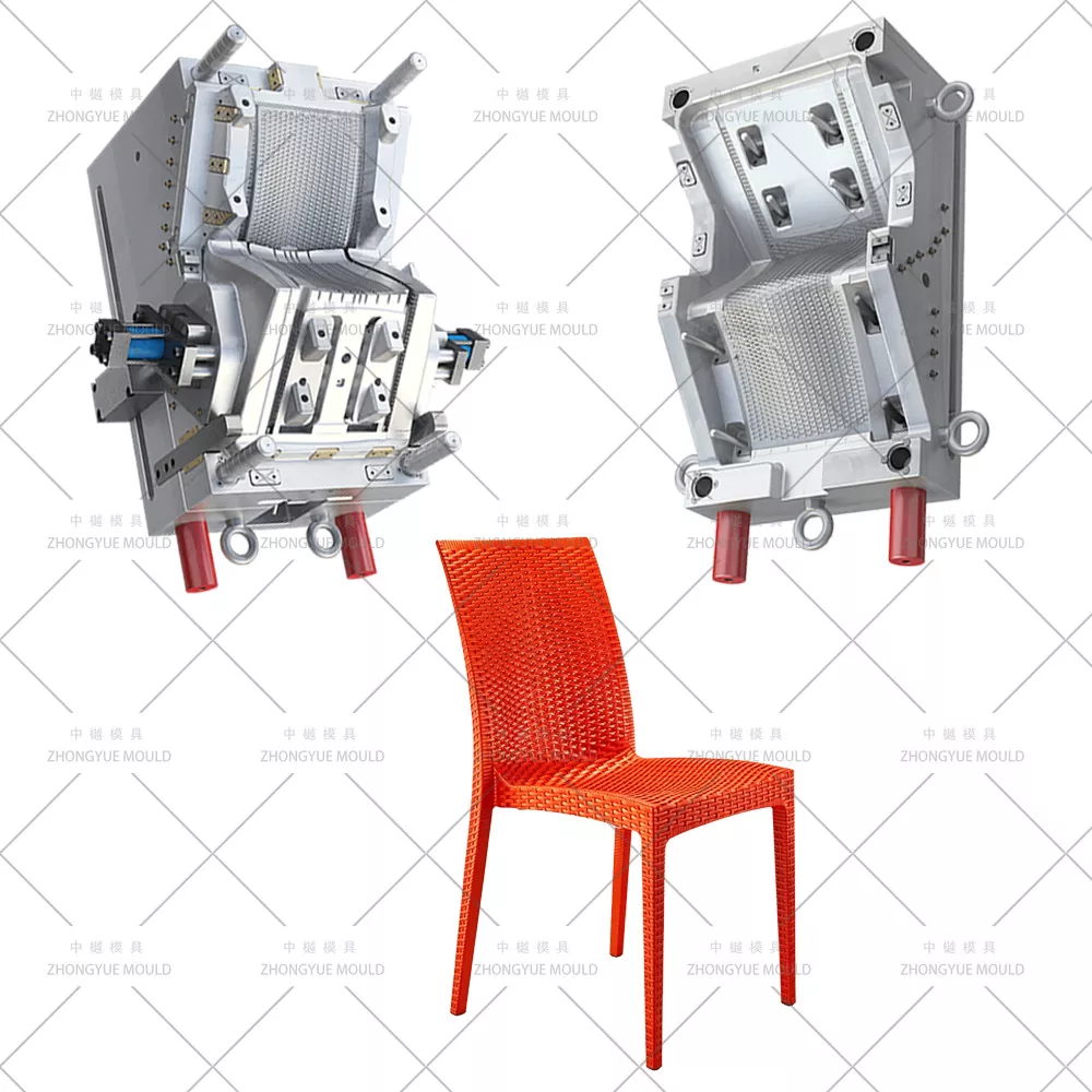 Moule de chaise sans bras en rotin en plastique