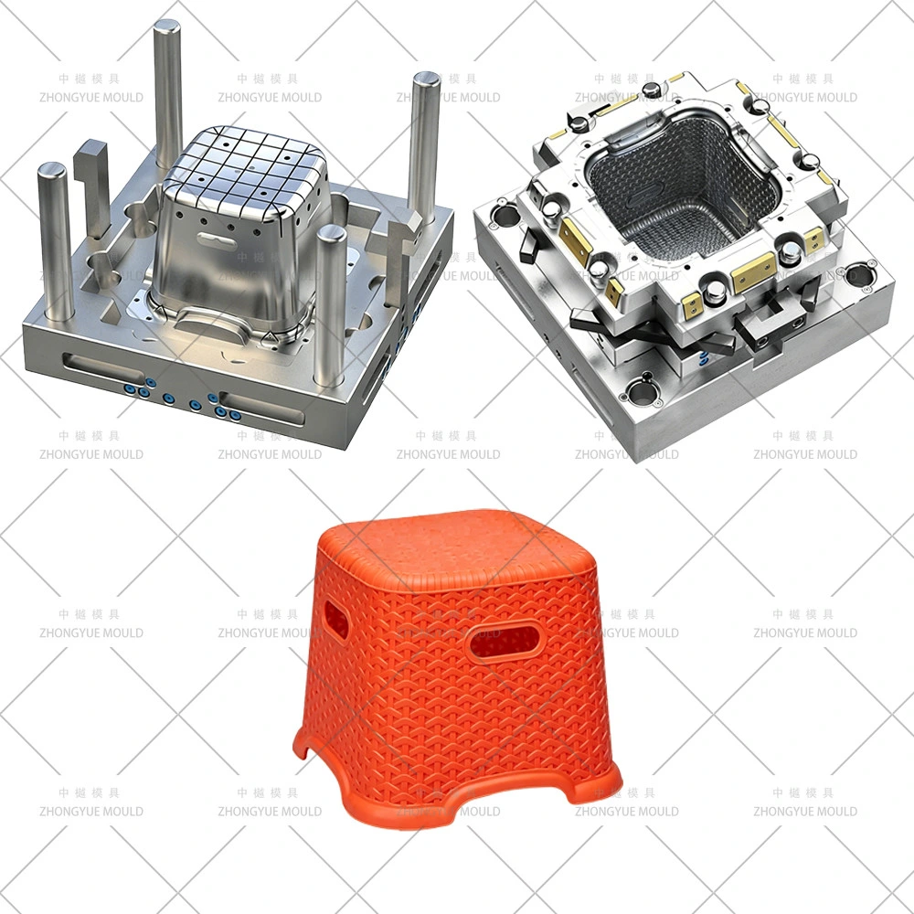 Moule de tabouret en rotin court en plastique