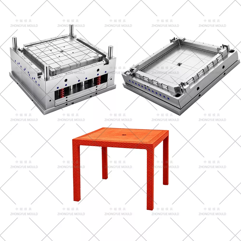 Moule de surface de table en rotin fendu en plastique